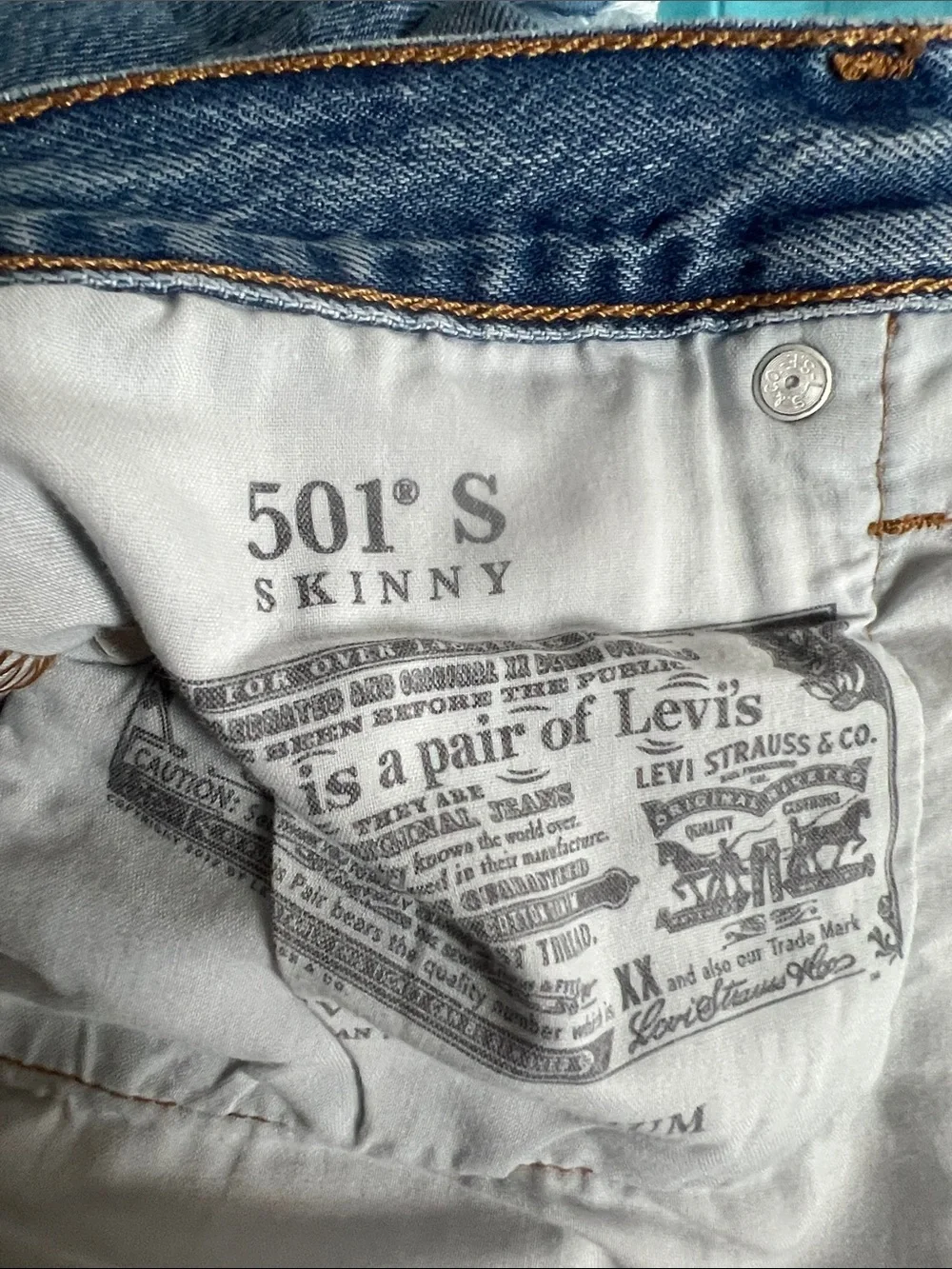 Levi's Distressed Blue Slim Straight Jeans